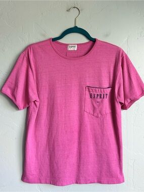 Vintage 90’s Esprit Pink Pocket Short Sleeve Tee Size Medium